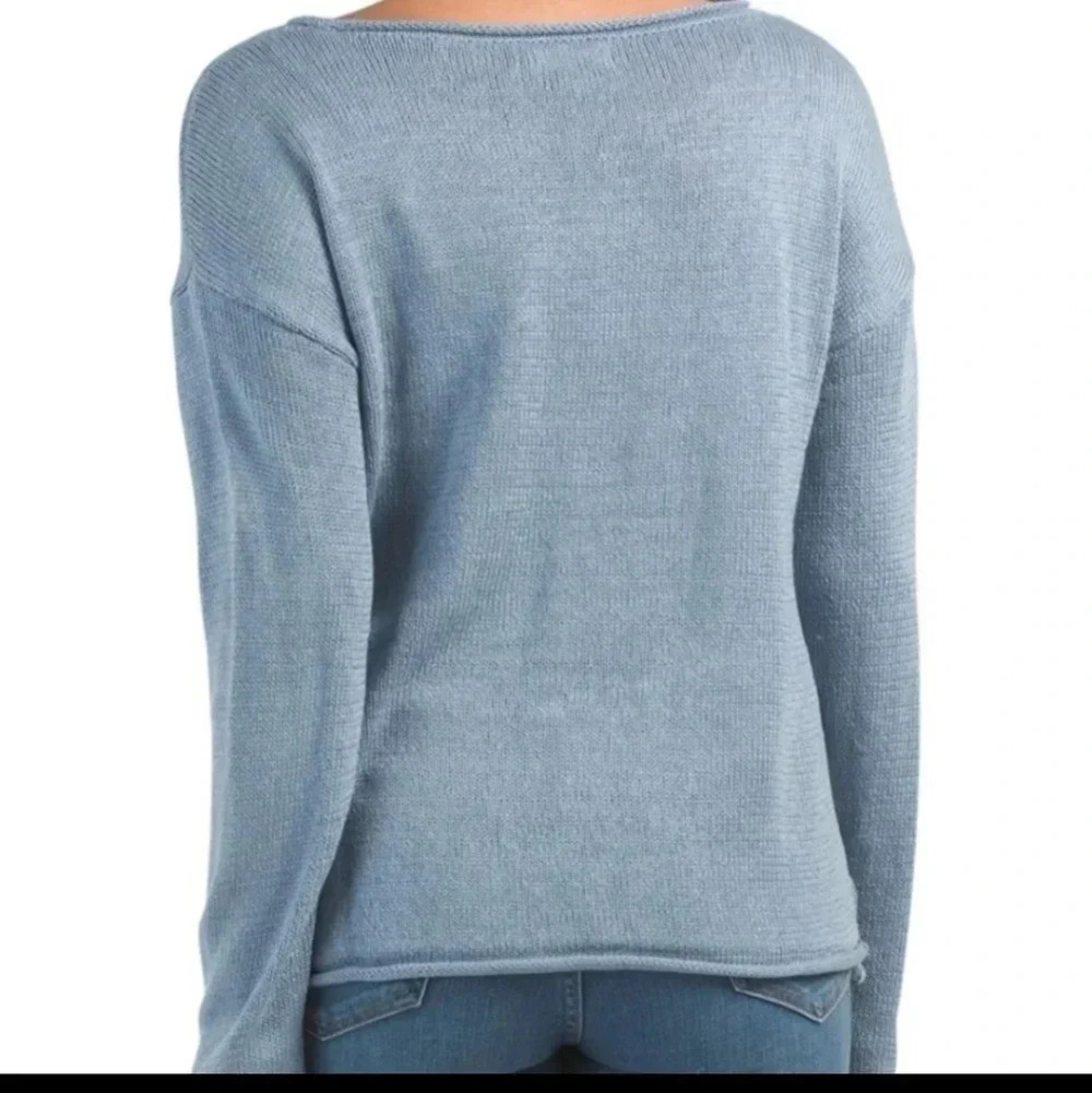 Marled Reunited Embroidered Blue "Chill" Sweater - Picture 2 of 6